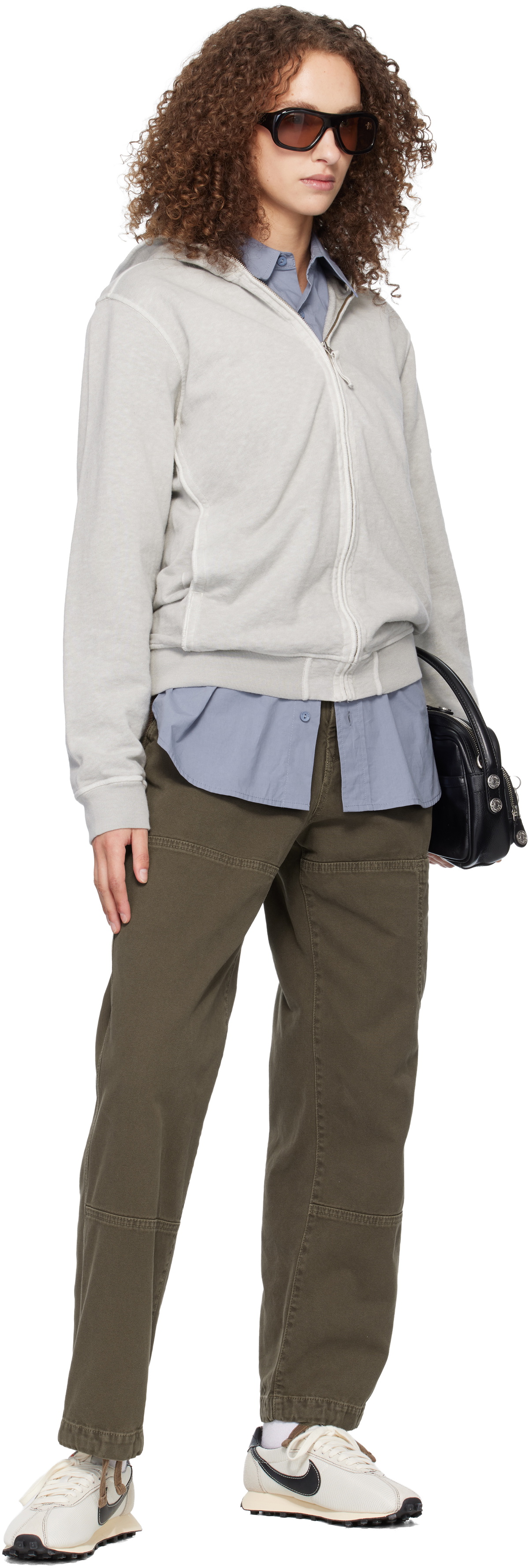 Stone Island Gray 6100032 Malfilé Fleece Old Effect Hoodie