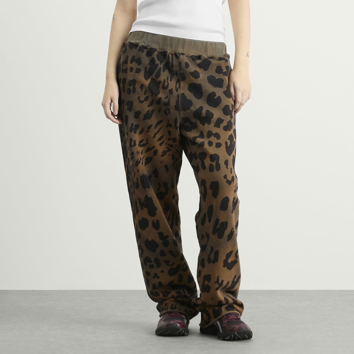 Aries Women's Leopard Tie Dye Straight Sweatpant in Multi