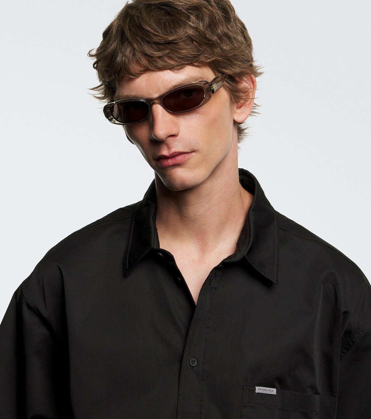 Balenciaga Logo oval sunglasses