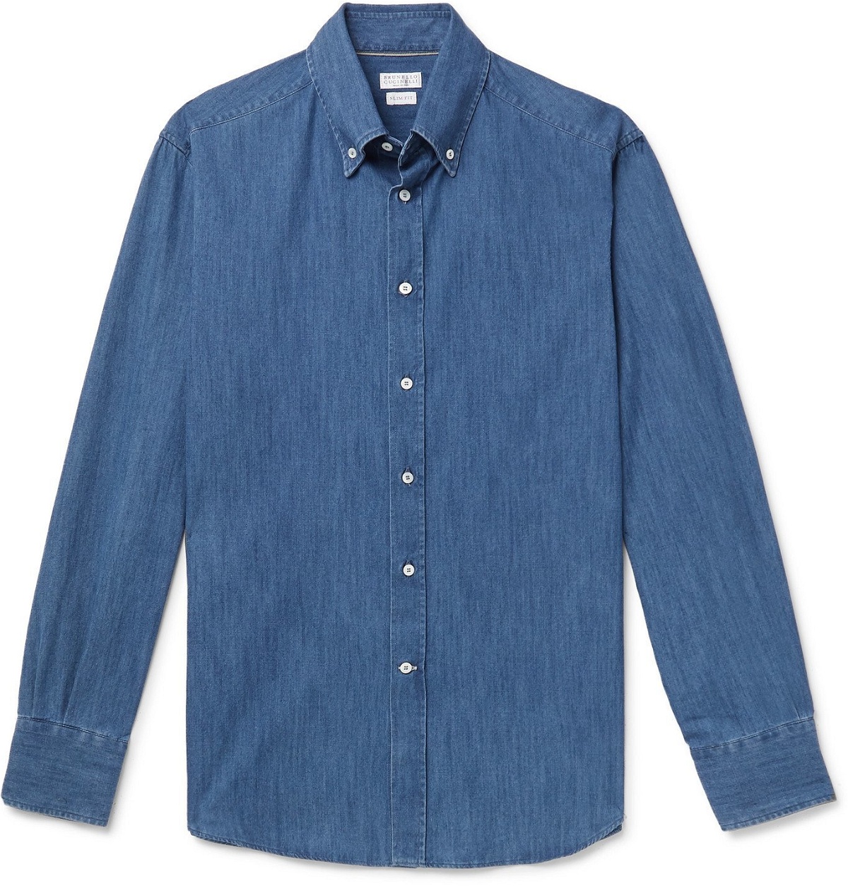 Brunello Cucinelli - Slim-Fit Button-Down Collar Denim Shirt - Blue ...
