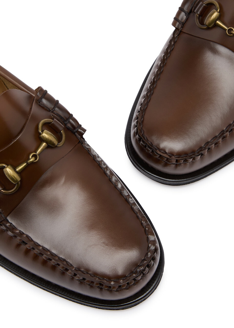 G.H Bass & CO Weejuns Lincoln Moc Glossed Leather Loafers Brown