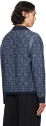 PS by Paul Smith Navy Geo Cotton Cardigan