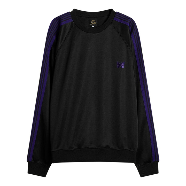 Photo: Needles Men's Poly Smooth Crew Neck Sweatshirt in Black