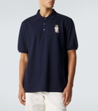 Ralph Lauren Purple Label Embroidered cotton and cashmere polo shirt