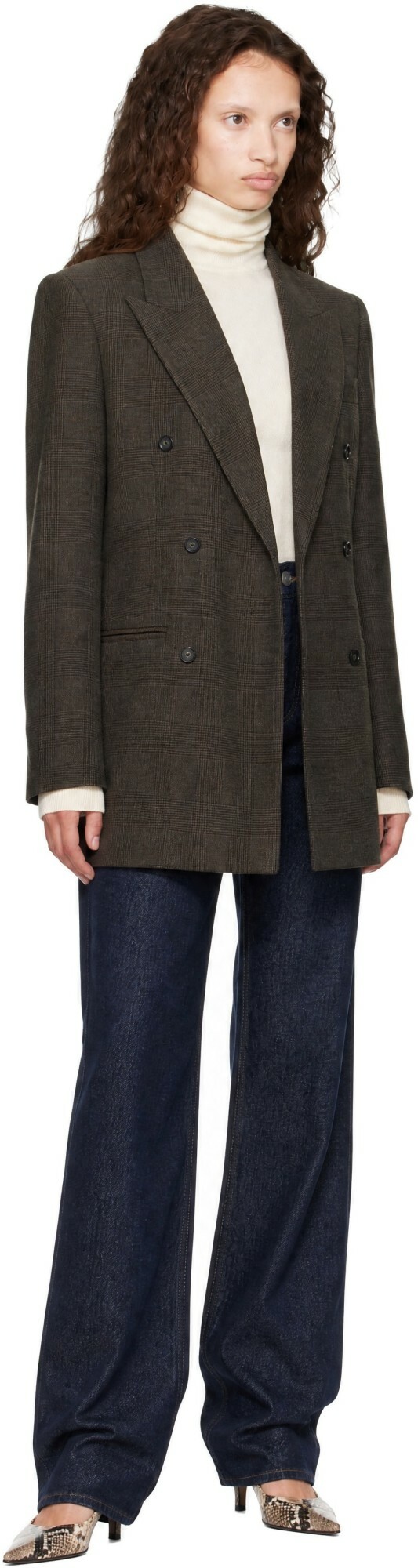 The Frankie Shop Brown Monterey Structured Blazer