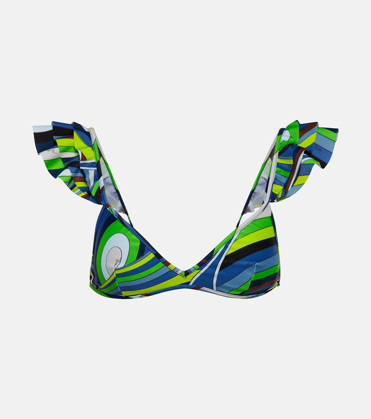 Pucci Printed ruffled bikini top Emilio Pucci