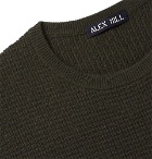 Alex Mill - Waffle-Knit Merino Wool and Cashmere-Blend Sweater - Army green