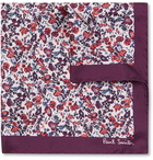 Paul Smith - Floral-Print Silk-Twill Pocket Square - Purple