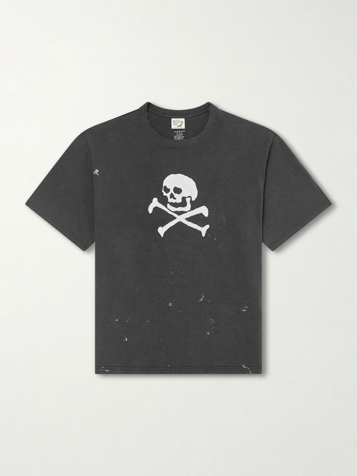 OrSlow - Vintage Fade Printed Paint-Splattered Cotton-Jersey T-Shirt - Black