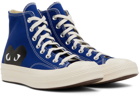 COMME des GARÇONS PLAY Blue Converse Edition Half Heart Chuck 70 Sneakers