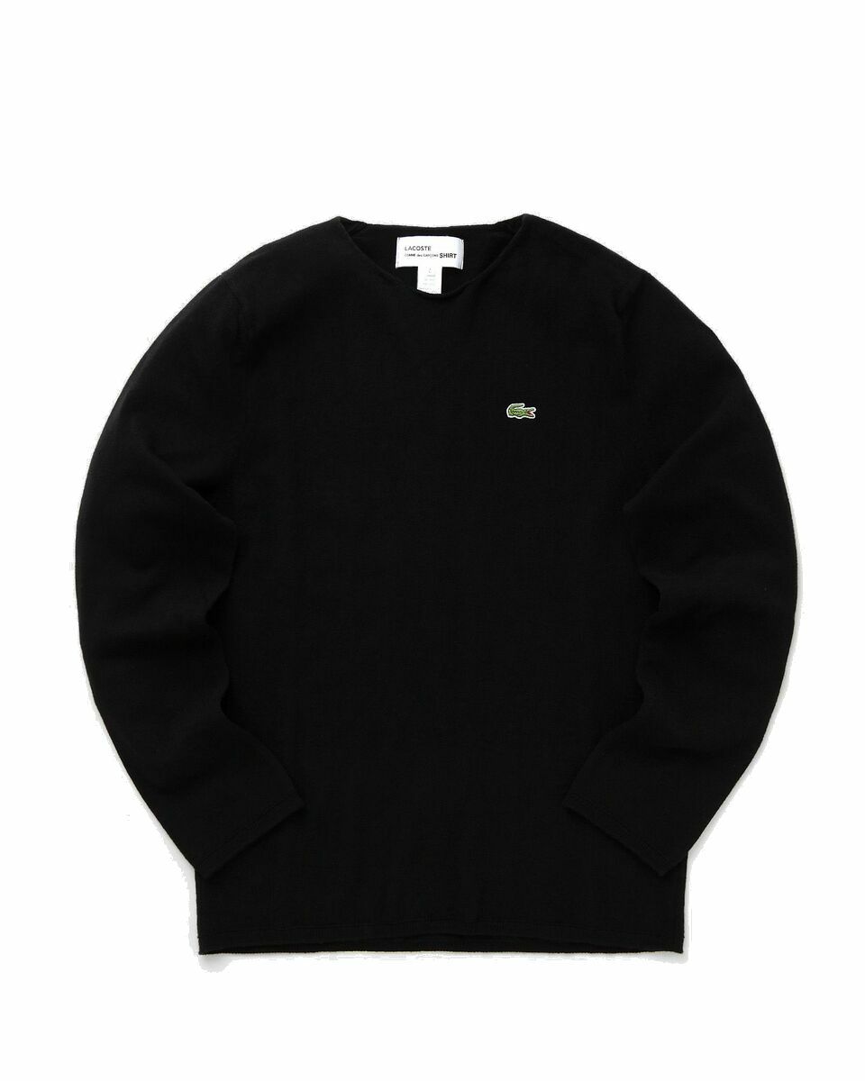 Photo: Comme Des Garçons Shirt X Lacoste Knit Sweater Black - Mens - Pullovers