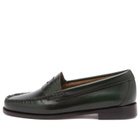 Bass Weejuns Women's Penny Loafer in Dark Green Leather