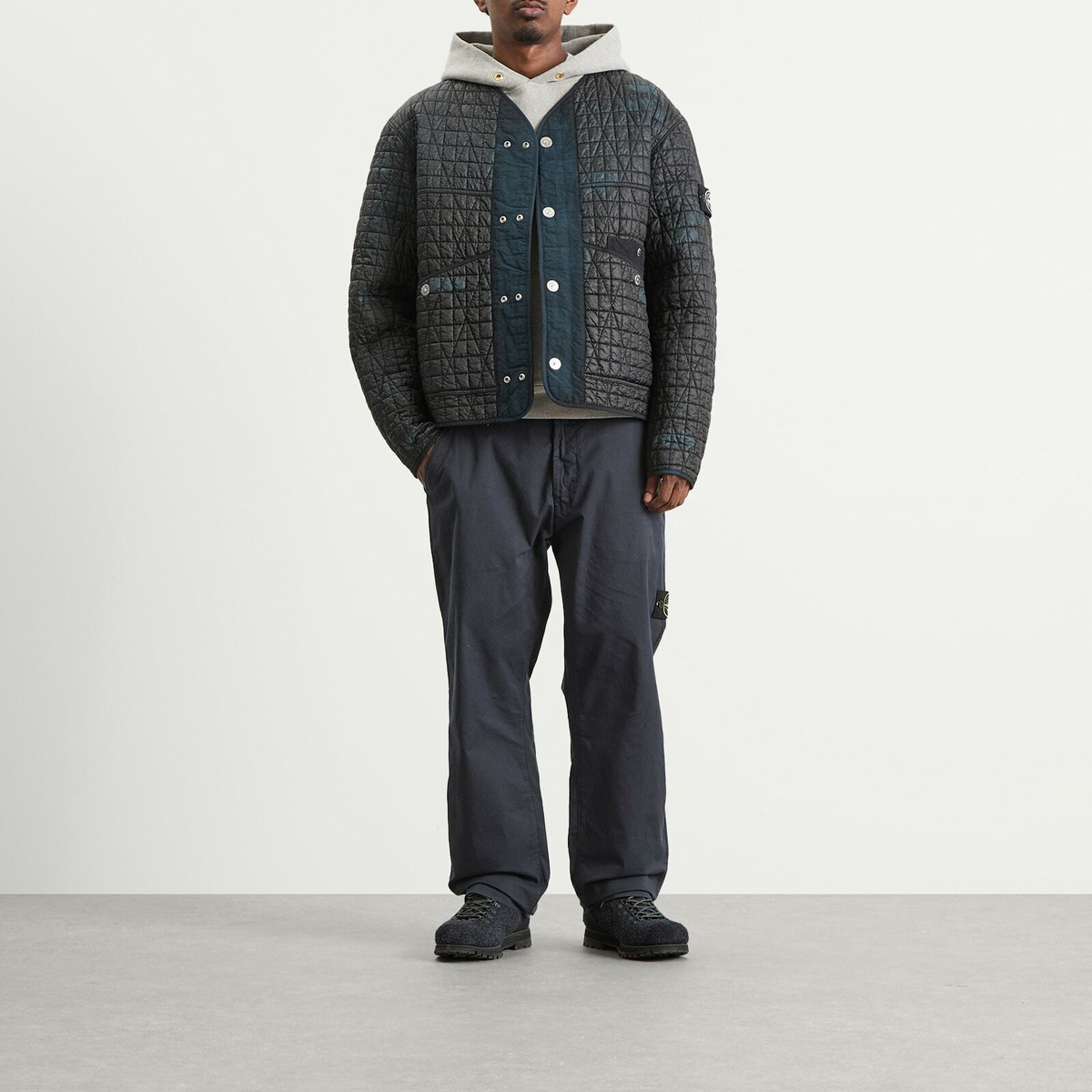 Stone Island Men's Nylon Reps-TC Corrosion Treatment Quilted Jacke