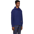 Burberry Navy Cashmere Trenton Half-Zip Sweater