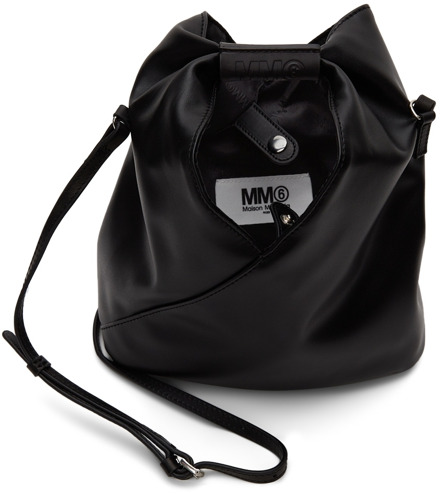 MM6 Maison Margiela Black Faux-Leather Mini Triangle Crossbody Bag