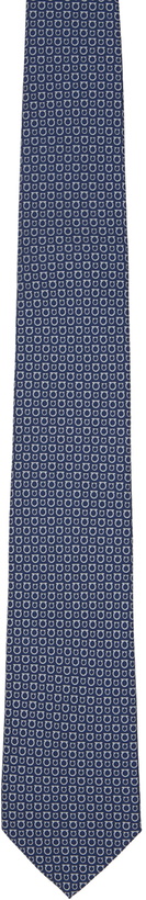 Photo: Ferragamo Navy Gancini Print Tie