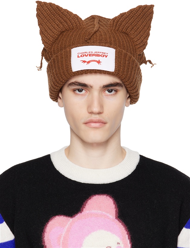 Photo: Charles Jeffrey LOVERBOY SSENSE Exclusive Brown Chunky Ears Beanie