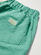 Abc. 123. - Wide-Leg Belted Logo-Appliquéd Cotton-Ripstop Shorts - Green