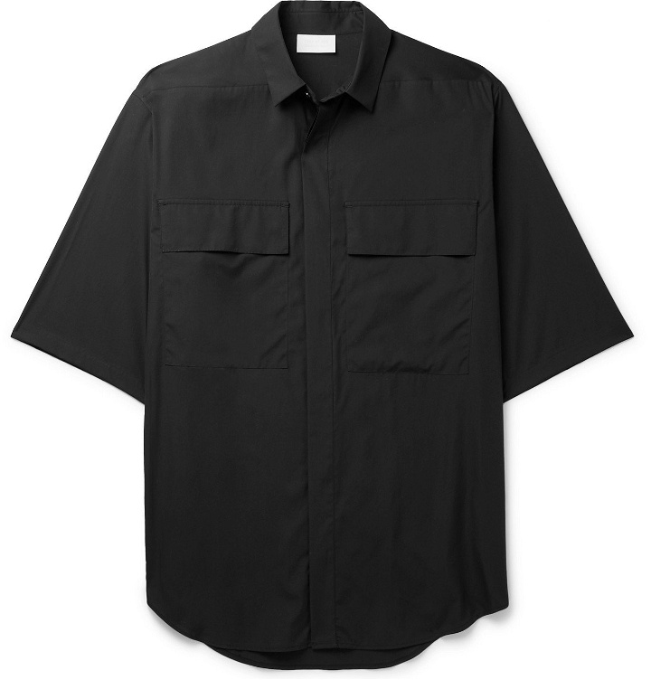 Photo: Fear of God for Ermenegildo Zegna - Oversized Cotton-Poplin Shirt - Black