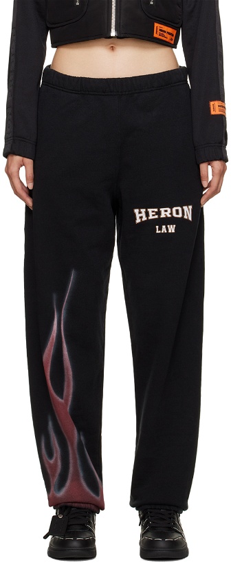 Photo: Heron Preston Black Heron Law Flames Lounge Pants
