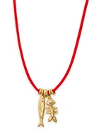 Eliou Sardine And Fishbone Cord Necklace - Gold - One Size