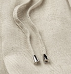 Rubinacci - Tapered Pleated Herringbone Linen Trousers - Beige
