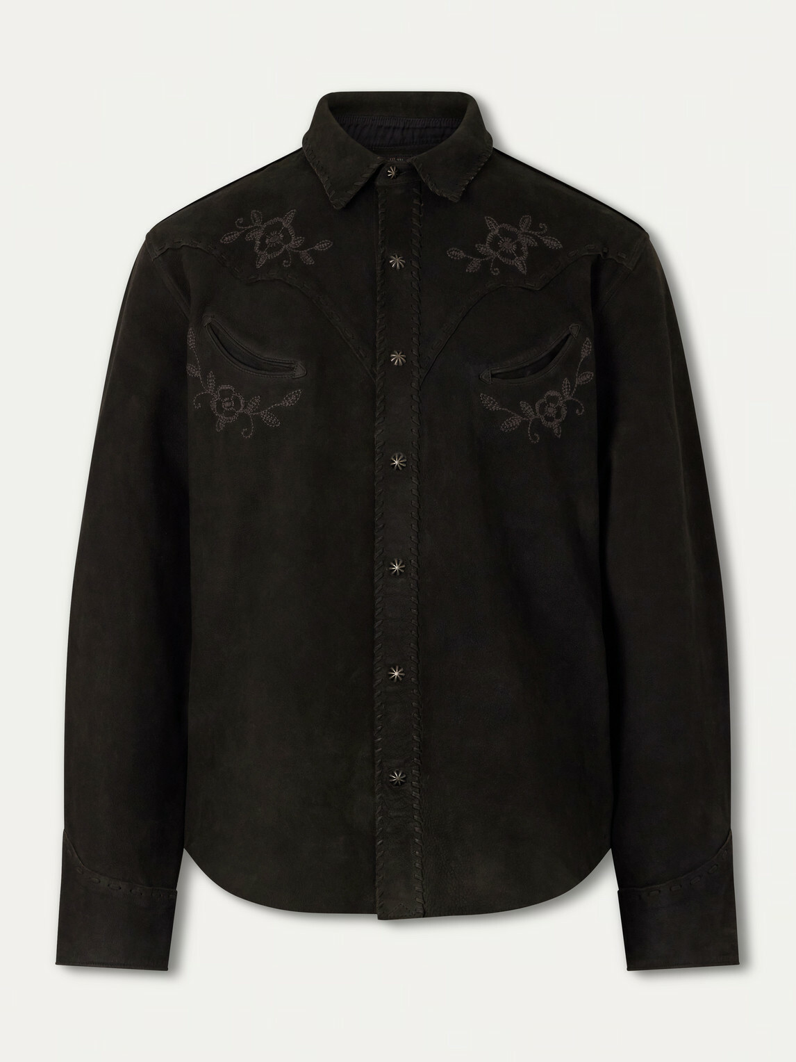 RRL - Embroidered Suede Jacket - Black