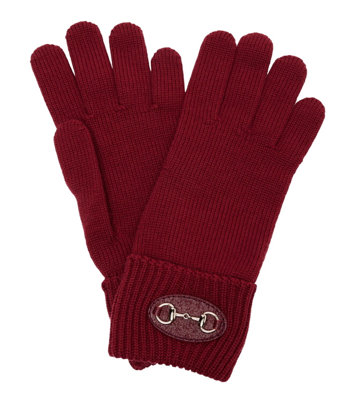 Photo: Gucci Horsebit ribbed-knit wool gloves