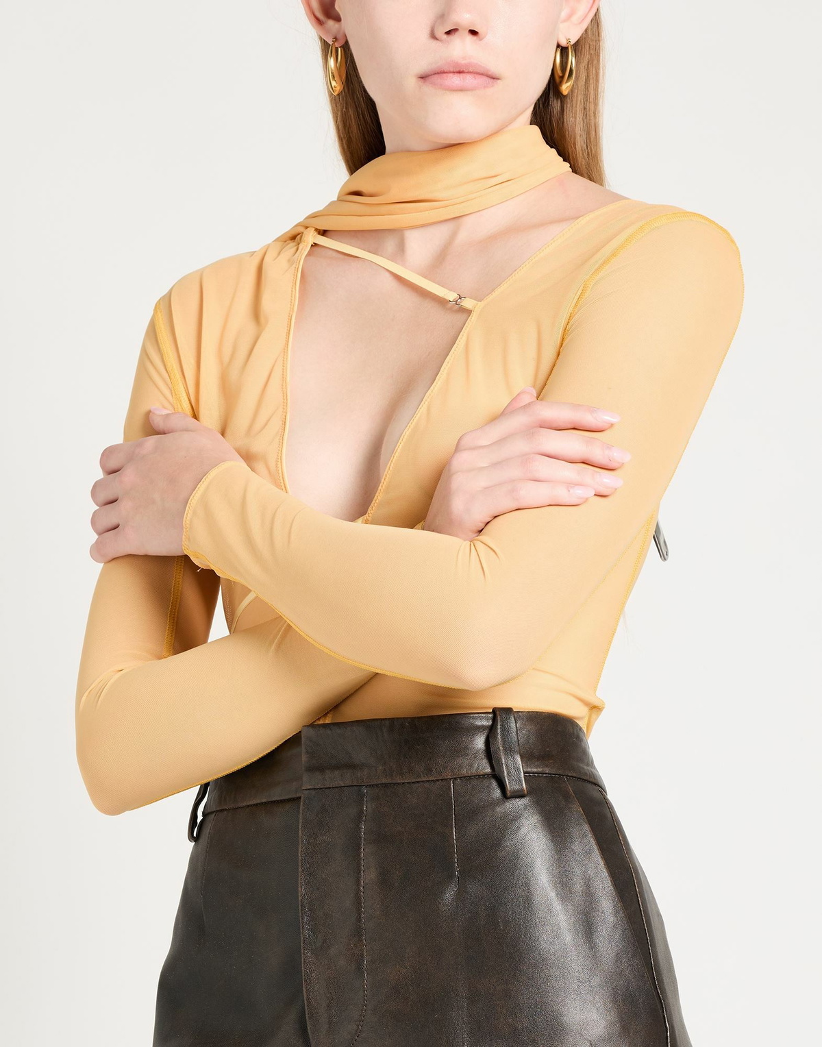 Jacquemus Womens Bodysuit Apricot