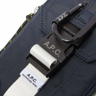 A.P.C. Men's Treck Cross Body Pouch in Dark Navy