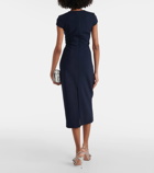 Oscar de la Renta Embellished wool-blend midi dress