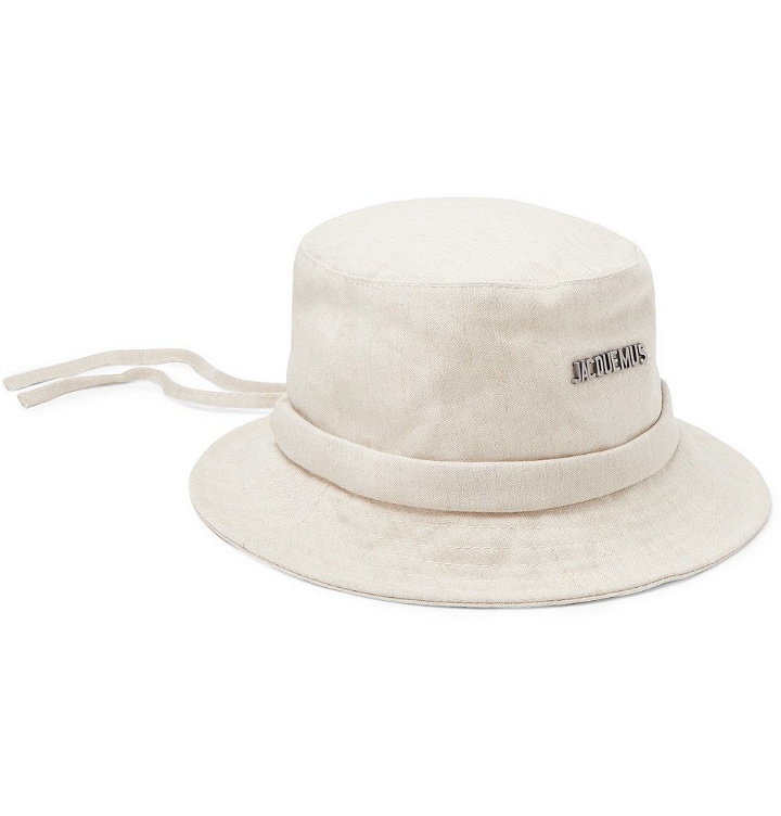 Photo: Jacquemus - Le Bob Logo-Appliquéd Linen-Blend Bucket Hat - Ecru