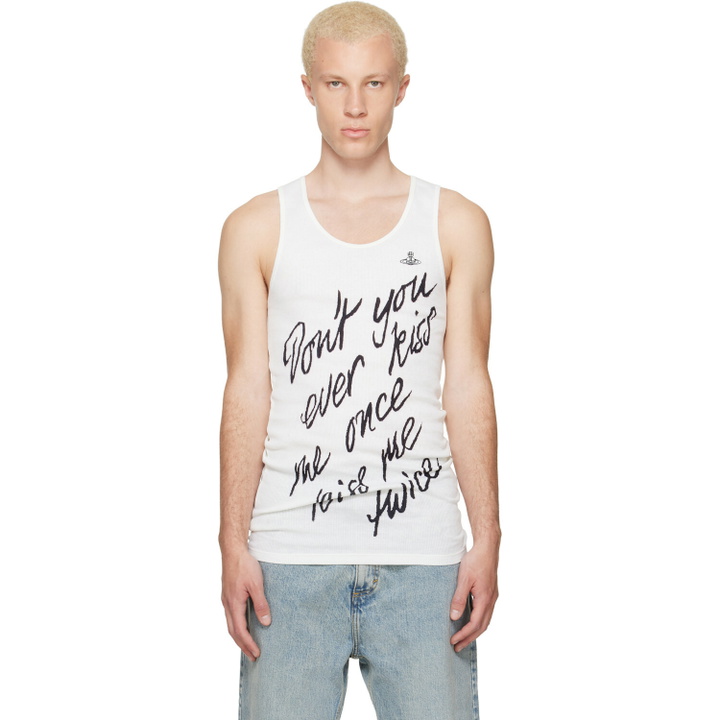 Photo: Vivienne Westwood White 'Kiss Me Twice' Tank Top