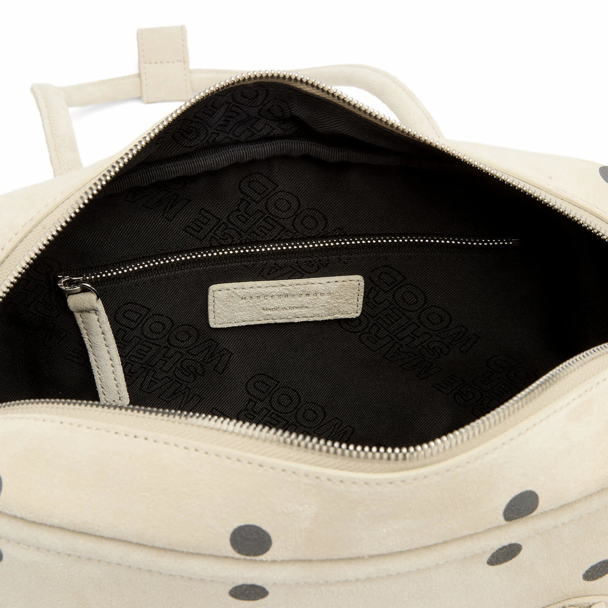 MARGESHERWOOD Women's Small Soft Boston Bag in Blond Wood/Polka Dot 
