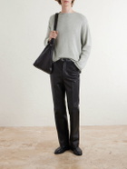 Auralee - Straight-Leg Full-Grain Leather Trousers - Black