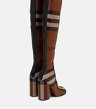 Burberry - Checked over-the-knee boots
