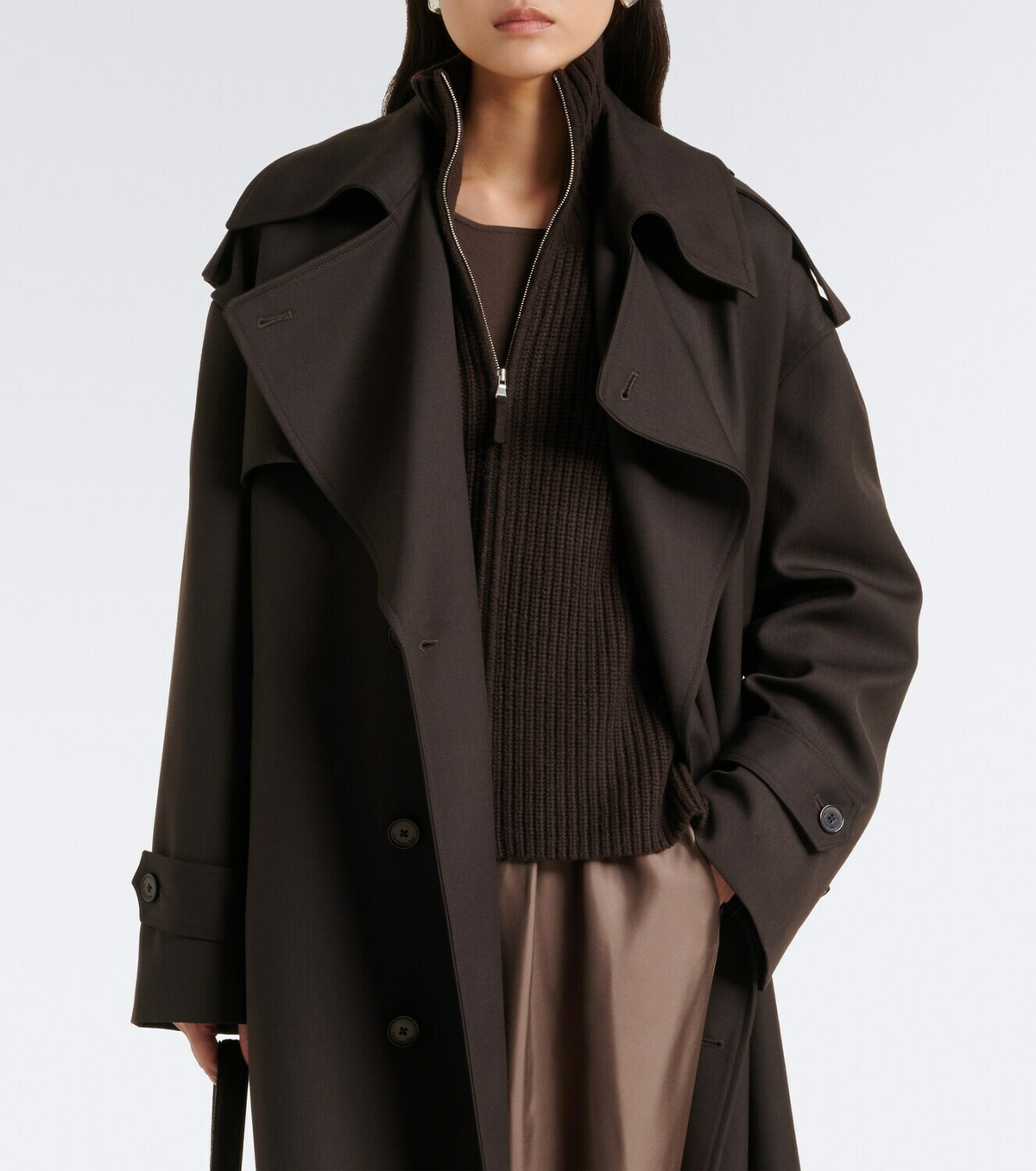 Jardin des Orangers Wool and cashmere zip-up cardigan