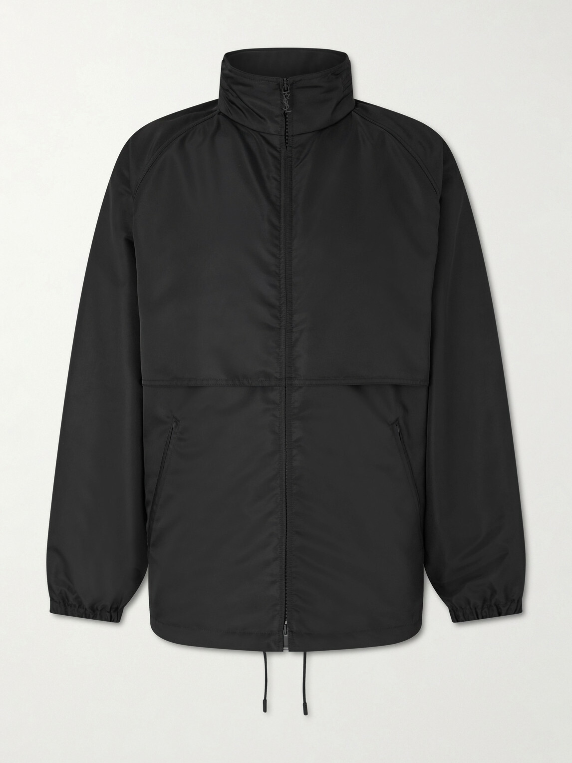 SAINT LAURENT - Leather-Trimmed Shell Jacket - Black