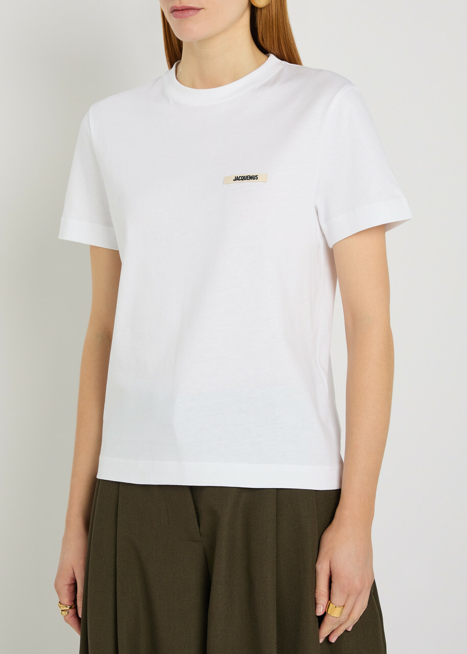 Jacquemus Le T-shirt Gros Grain Logo Cotton T-shirt White