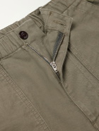 Drake's - Straight-Leg Drawstring Cotton-Twill Trousers - Green