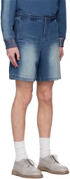 Solid Homme Blue Faded Shorts