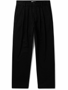 AGOLDE - Slater Straight-Leg Pleated Cotton-Twill Trousers - Black