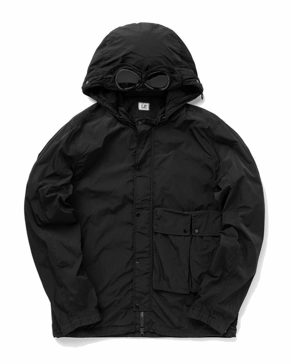 Photo: C.P. Company Chrome R Hooded Overshirt Black - Mens - Overshirts|Shell Jackets