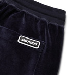 AMI - Tapered Cotton-Blend Velour Sweatpants - Men - Navy