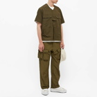 Uniform Bridge Men's Short Sleeve Nylon Shirt in Olive Green