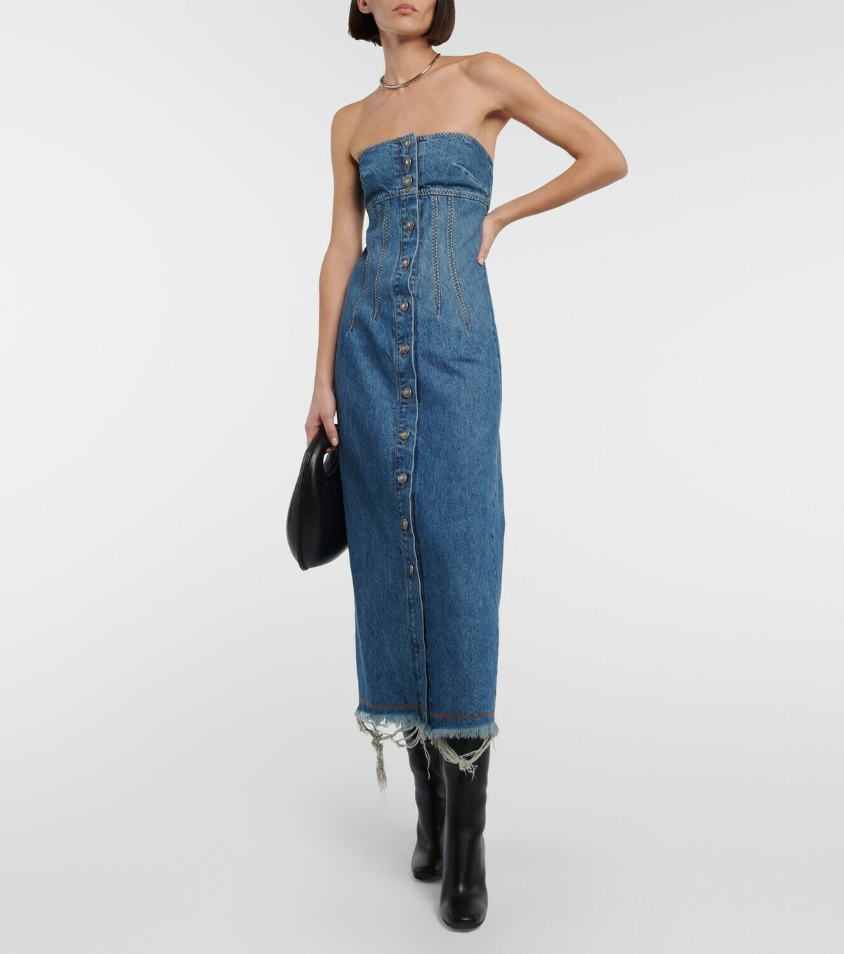 sportmax denim dress Sportmax | Woman - Sleeveless denim dress - Midnightblue