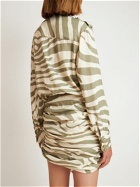 BALMAIN - Draped Zebra Print Crepe Mini Dress