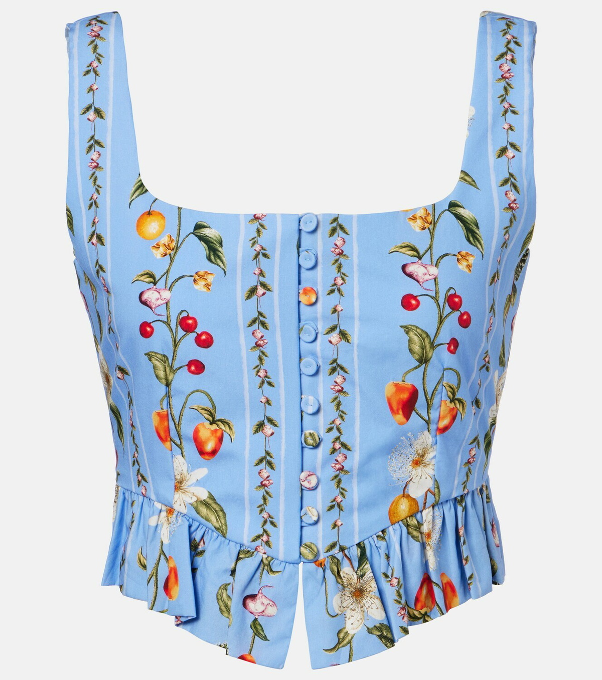 Agua by Agua Bendita Eslabón printed cotton bustier top