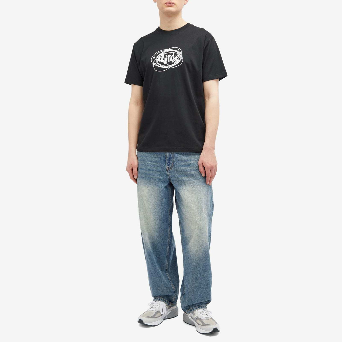 Dime Men's Classic Baggy Denim Jeans in Sandblasted Indigo