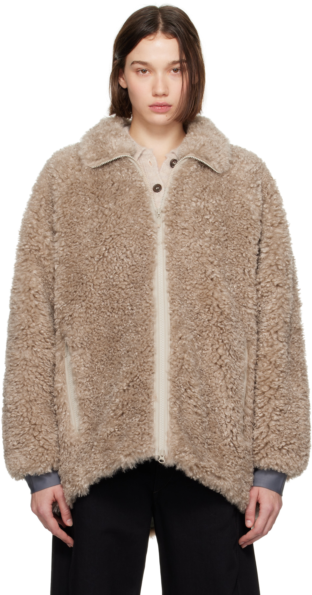 NEEDLES Beige S.C. Faux-Shearling Jacket Needles